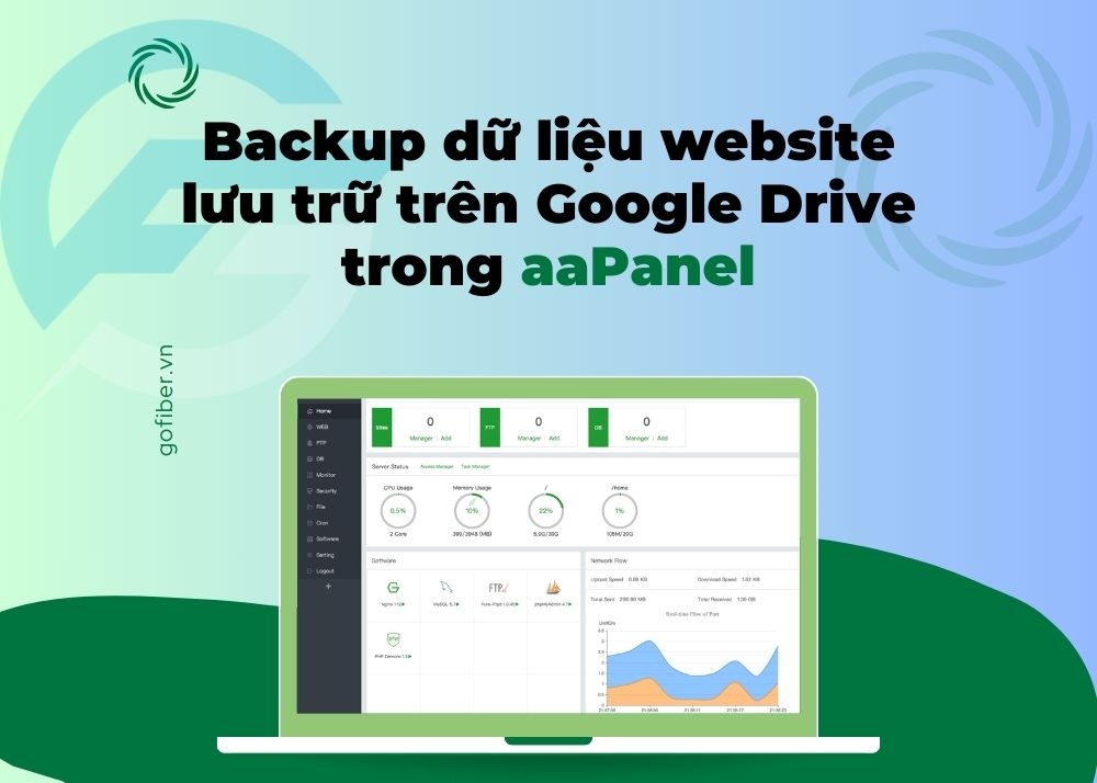 Backup dữ liệu website lưu trữ trên Google Drive trong aaPanel